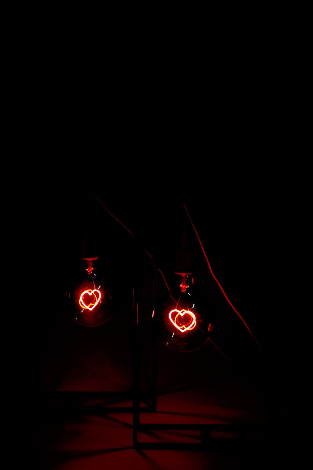 lampada love vintage bulb heart con struttura in metallo nera 35x60x15 - immagine 8